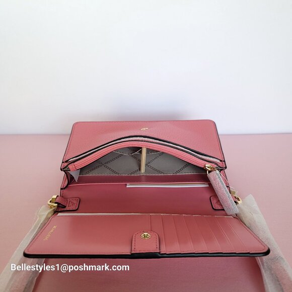 MICHAEL KORS Jet Set Charm Small Phone Pebbled Leather Crossbody- Tea Rose⭐ - Picture 12 of 16